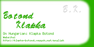 botond klapka business card